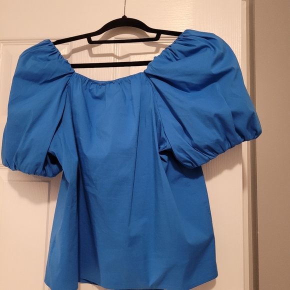 NWT- Alex Marie Blue Puff Sleeve Women's Top - Picture 8 of 8